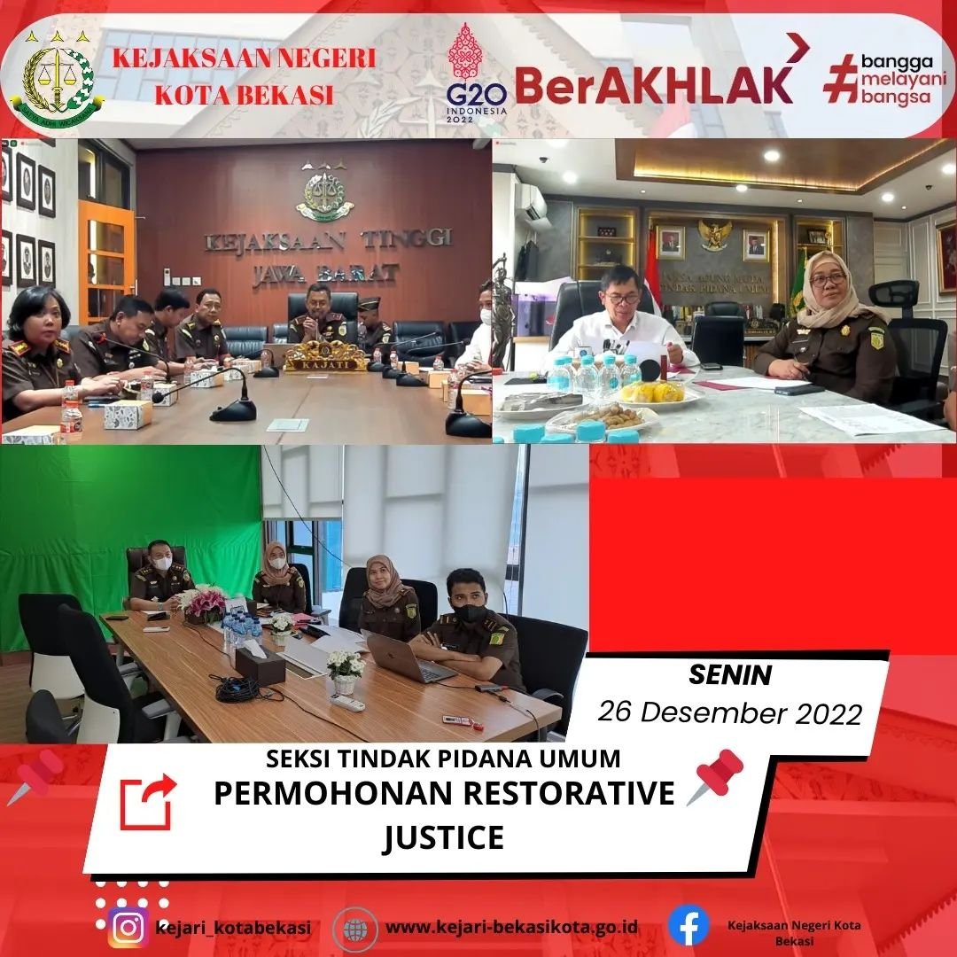 SEKSI TINDAK PIDANA UMUM PERMOHONAN RESTORATIVE JUSTICE Kejari Kota