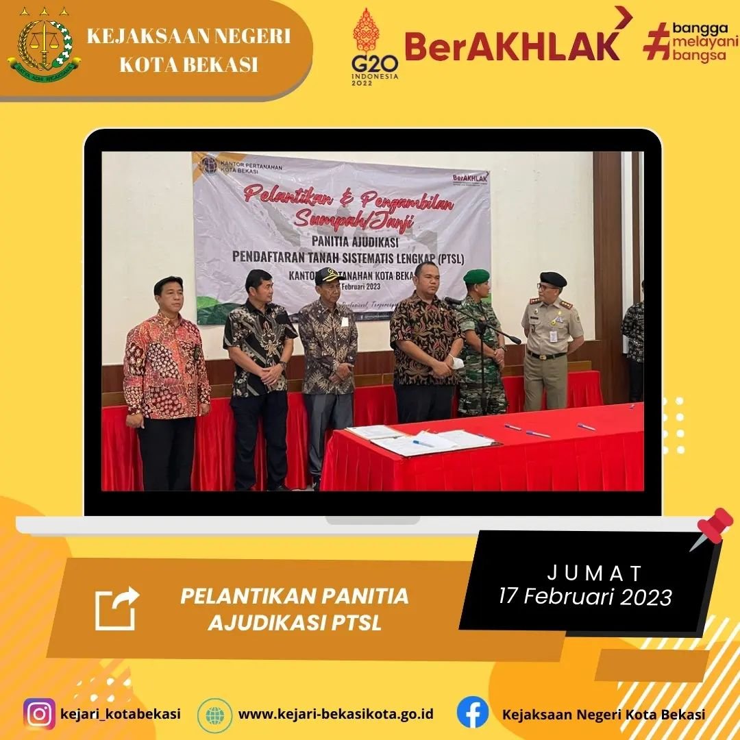 Pelantikan Panitia Ajudikasi PTSL Kejari Kota BEKASI