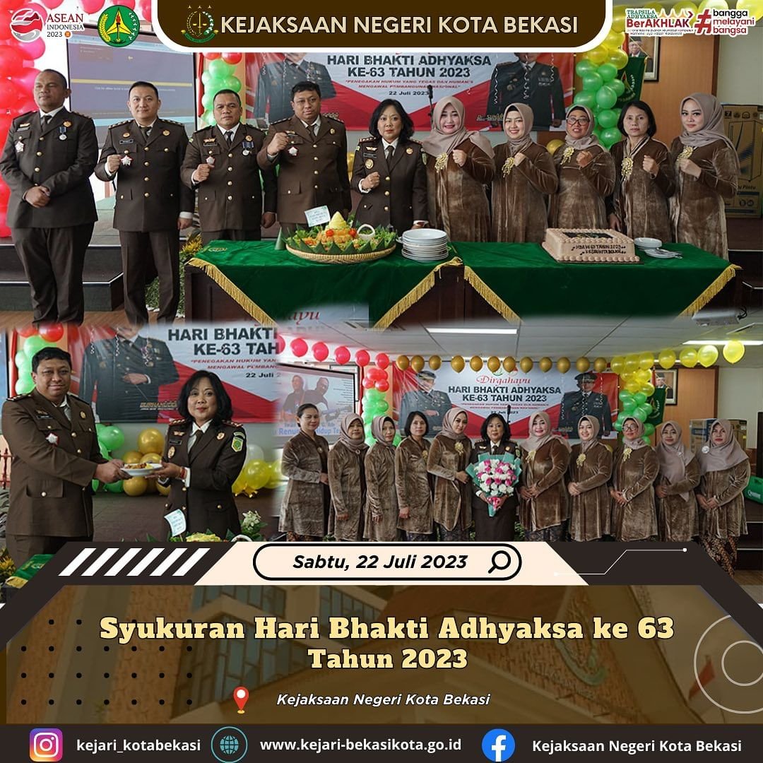 Syukuran Hari Bhakti Adhyaksa Ke-63 Tahun 2023 – Kejari Kota BEKASI